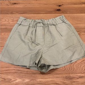 Reiss Green High Waist Shorts with Relaxed Fit